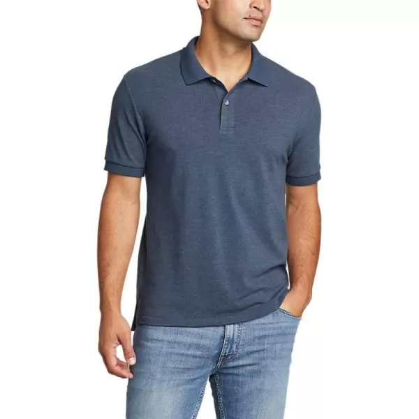 imageEddie Bauer Mens Classic Field Pro ShortSleeve Polo ShirtHtr Indigo
