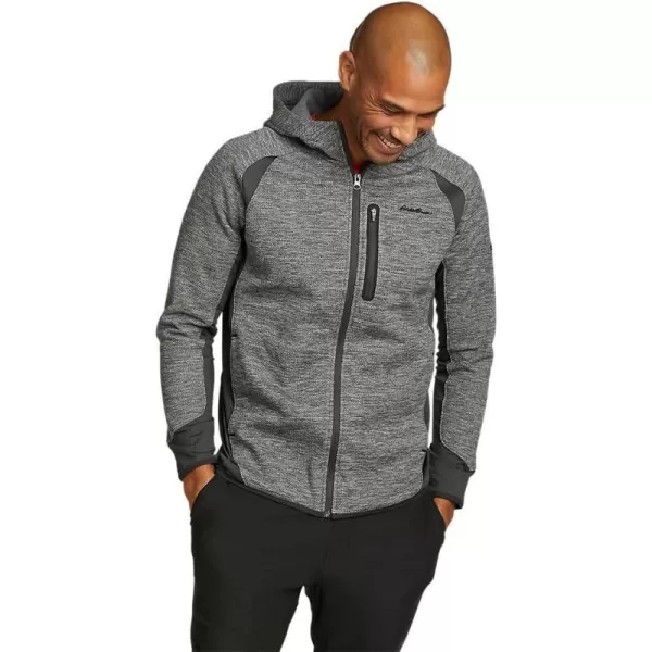 imageEddie Bauer Mens Cloud Layer Hybrid FullZip HoodieRegular Heather Gray
