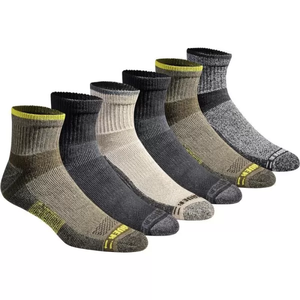 imageEddie Bauer Mens Dura Dri Moisture Control 6Pair Quarter SocksOlive Assorted 6 Pairs