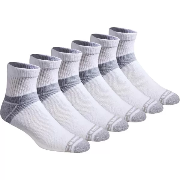 imageEddie Bauer Mens Dura Dri Moisture Control 6Pair Quarter SocksWhite 6 Pairs