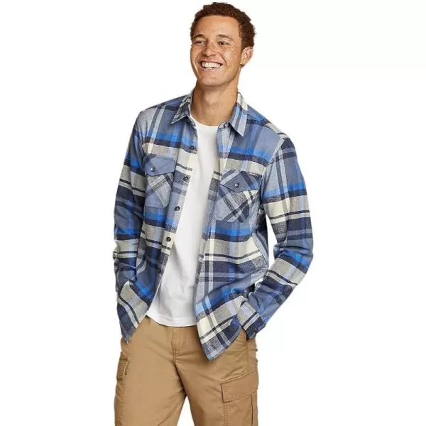 imageEddie Bauer Mens EB Hemplify Flannel ShirtRegular Atlantic
