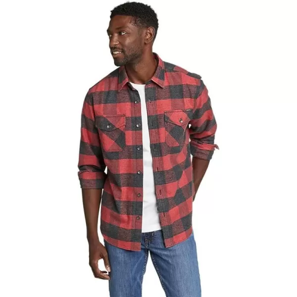 imageEddie Bauer Mens EB Hemplify Flannel ShirtRegular Scarlet