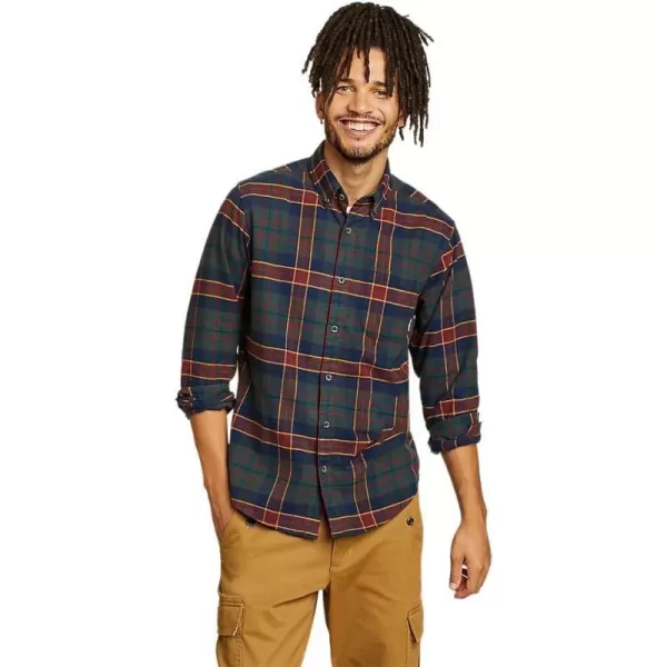 imageEddie Bauer Mens Eddies Favorite Classic Fit Flannel Shirt  PlaidBlue Spruce