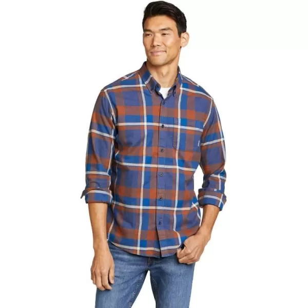imageEddie Bauer Mens Eddies Favorite Classic Fit Flannel Shirt  PlaidNavy Heather