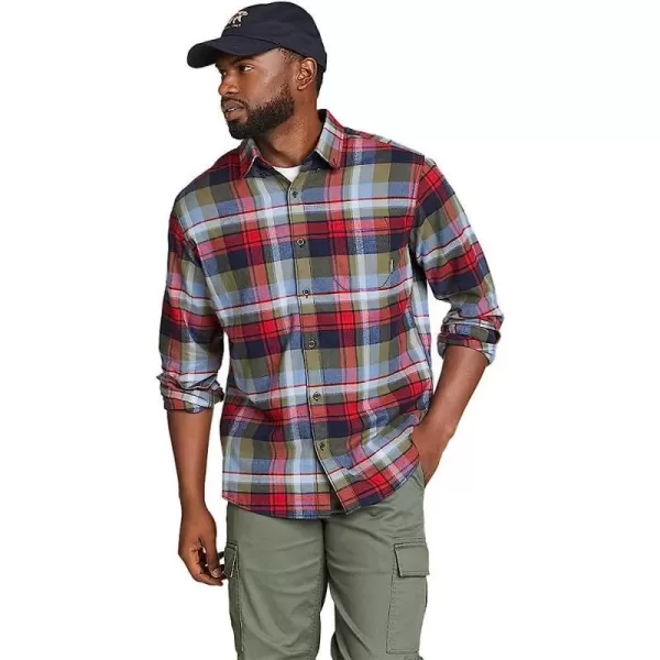 imageEddie Bauer Mens Eddies Favorite Classic Fit Flannel Shirt  PlaidRegular Atlantic