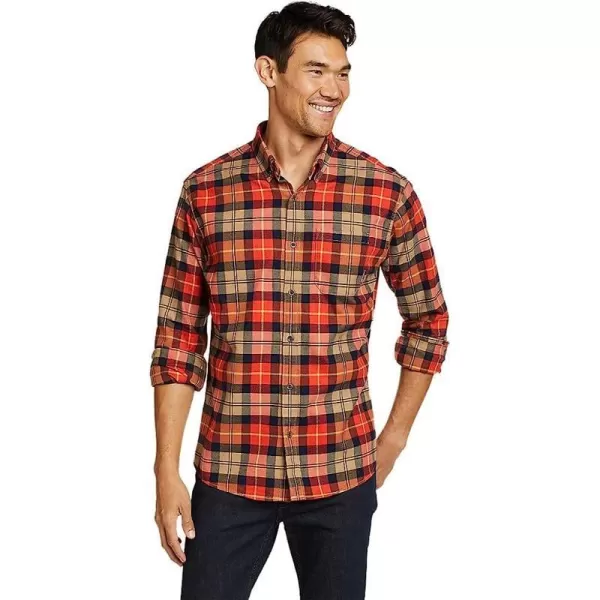 imageEddie Bauer Mens Eddies Favorite Classic Fit Flannel Shirt  PlaidRegular Bright Red