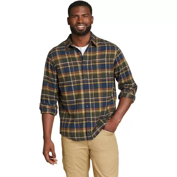 imageEddie Bauer Mens Eddies Favorite Classic Fit Flannel Shirt  PlaidRegular Dark Loden