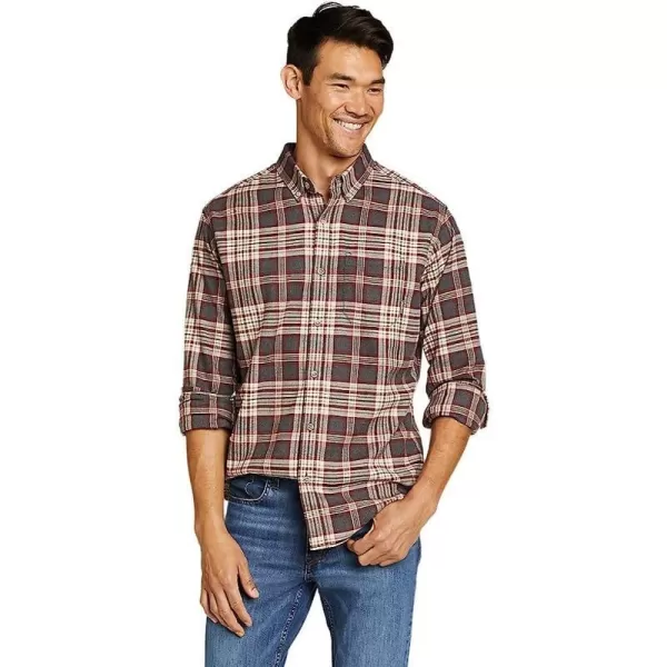 imageEddie Bauer Mens Eddies Favorite Classic Fit Flannel Shirt  PlaidRegular Heather Gray
