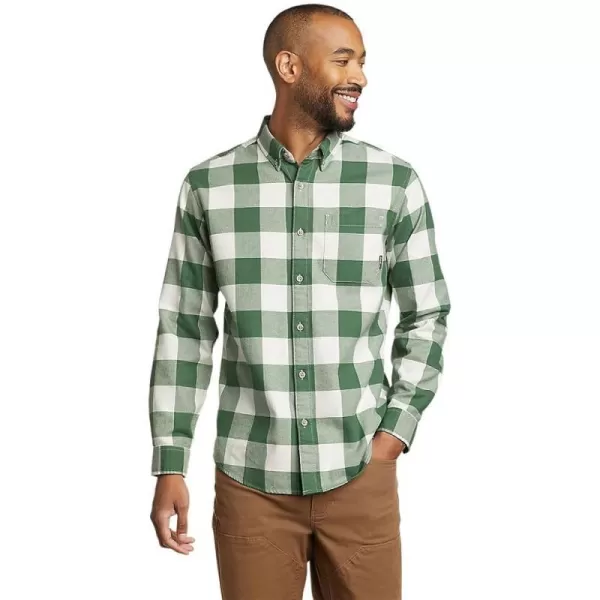 imageEddie Bauer Mens Eddies Favorite Classic Fit Flannel Shirt  PlaidRegular Irish Green