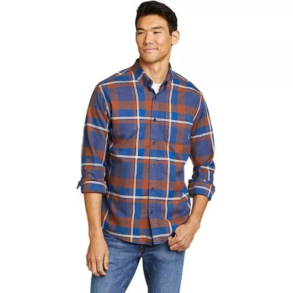 imageEddie Bauer Mens Eddies Favorite Classic Fit Flannel Shirt  PlaidRegular Navy Heather