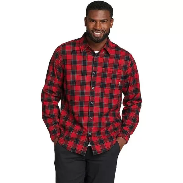 imageEddie Bauer Mens Eddies Favorite Classic Fit Flannel Shirt  PlaidRegular Royal Red
