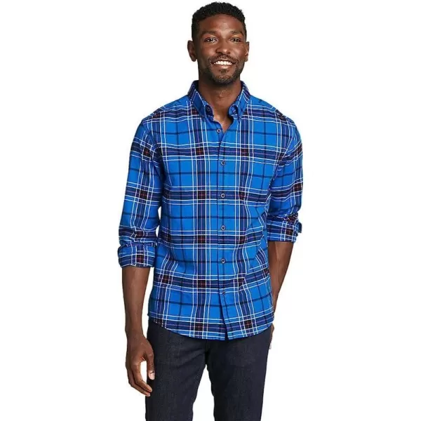 imageEddie Bauer Mens Eddies Favorite Classic Fit Flannel Shirt  PlaidRegular Sapphire