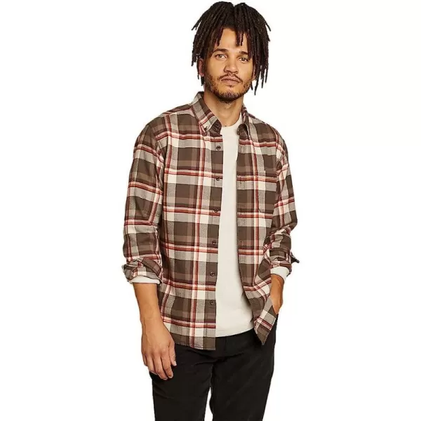 imageEddie Bauer Mens Eddies Favorite Classic Fit Flannel Shirt  PlaidRegular Teak