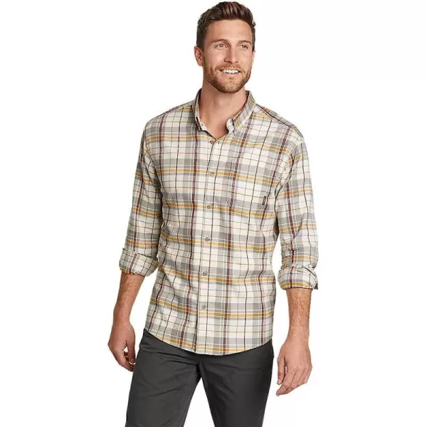 imageEddie Bauer Mens Eddies Favorite Classic Fit Flannel Shirt  PlaidRegular Vintage Gray