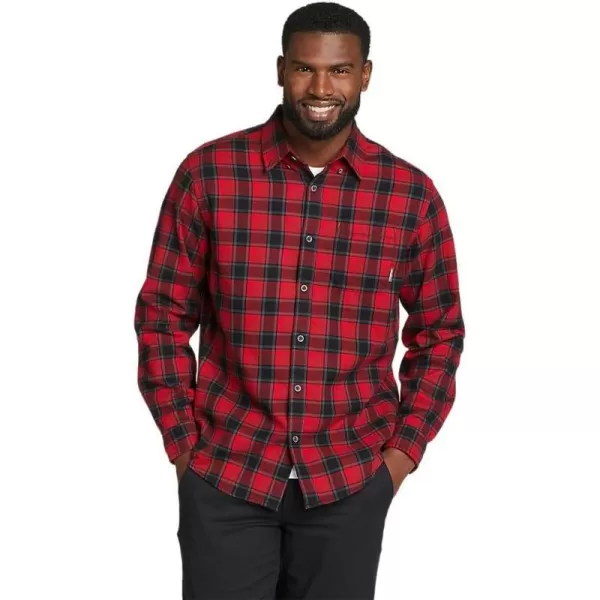 imageEddie Bauer Mens Eddies Favorite Classic Fit Flannel Shirt  PlaidRoyal Red