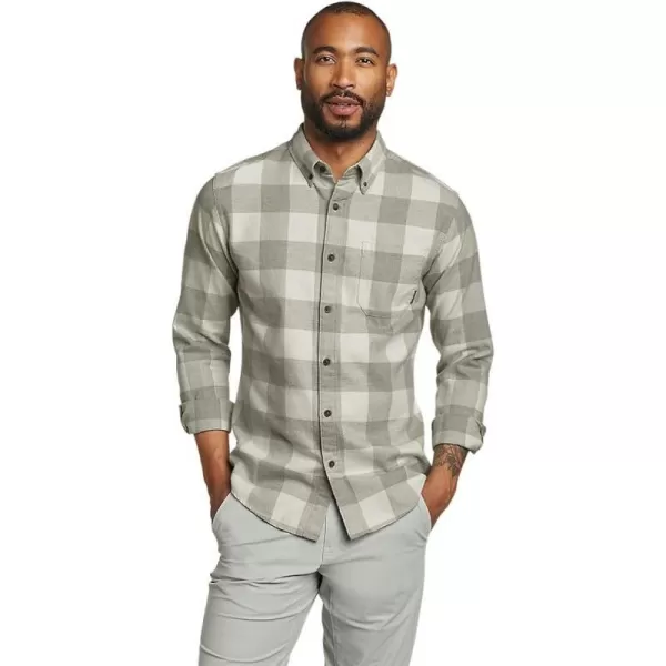imageEddie Bauer Mens Eddies Favorite Classic Fit Flannel Shirt  PlaidTall Lt Htr Gray