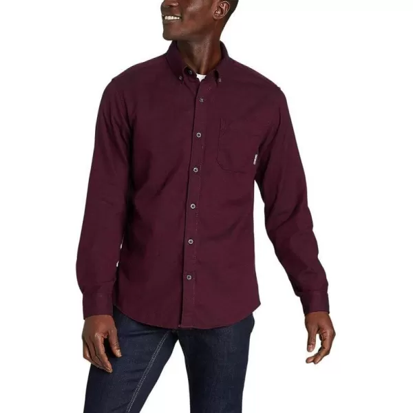 imageEddie Bauer Mens Eddies Favorite Flannel Classic Fit Shirt  SolidRegular Burgundy