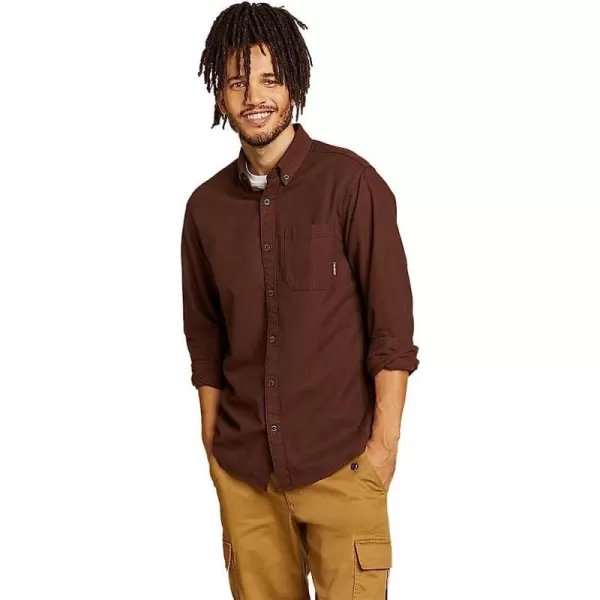 imageEddie Bauer Mens Eddies Favorite Flannel Classic Fit Shirt  SolidTall Chocolate