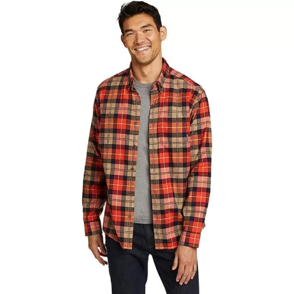 imageEddie Bauer Mens Eddies Favorite Flannel Relaxed Fit Shirt  PlaidRegular Bright Red