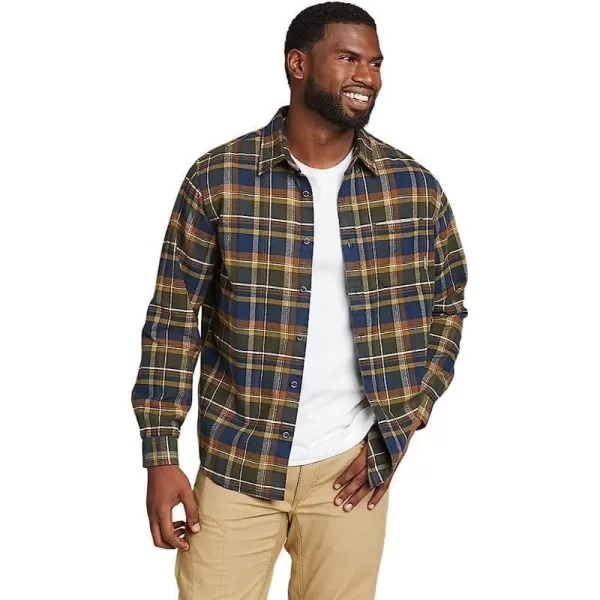 imageEddie Bauer Mens Eddies Favorite Flannel Relaxed Fit Shirt  PlaidRegular Dark Loden