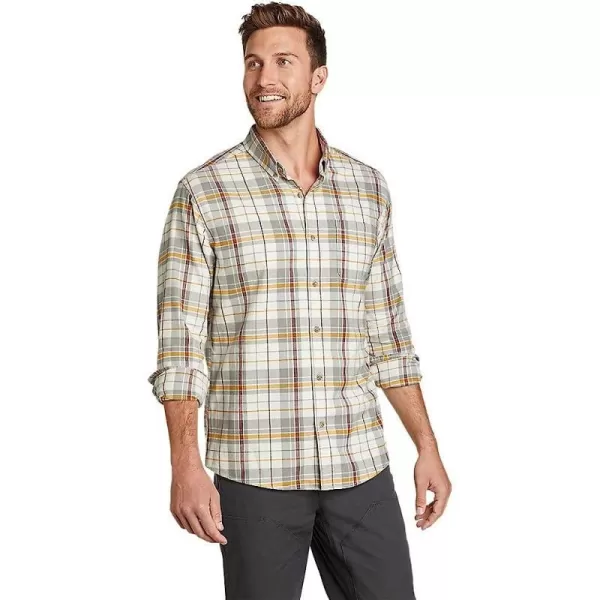 imageEddie Bauer Mens Eddies Favorite Flannel Relaxed Fit Shirt  PlaidRegular Vintage Gray
