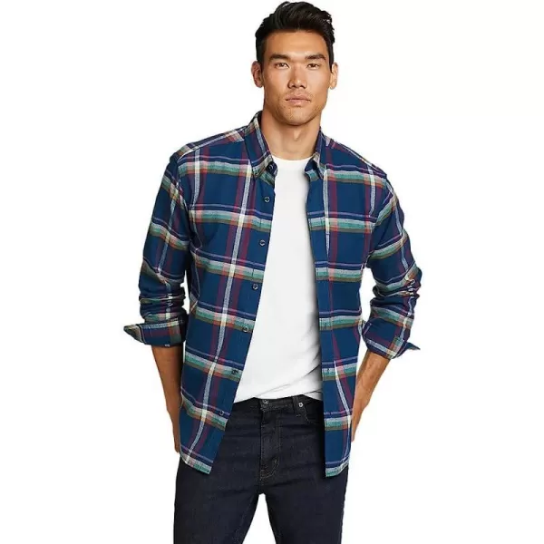 imageEddie Bauer Mens Eddies Favorite Flannel Relaxed Fit Shirt  PlaidTall Cadet