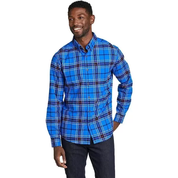 imageEddie Bauer Mens Eddies Favorite Flannel Relaxed Fit Shirt  PlaidTall Sapphire