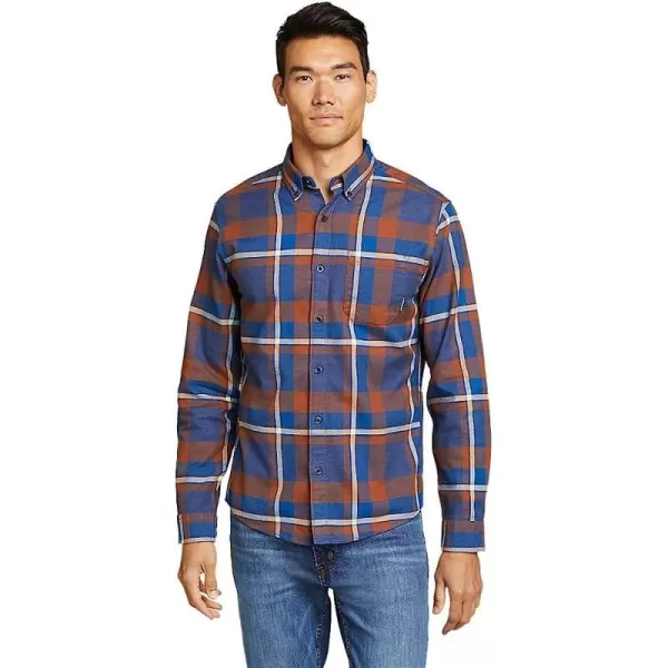 imageEddie Bauer Mens Eddies Favorite Flannel Shirt  SlimTall Navy Heather