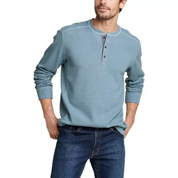 imageEddie Bauer Mens Eddies Favorite Ultrasoft Thermal HenleyRegular Chambray Blue