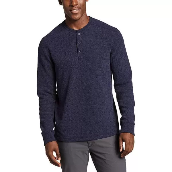 imageEddie Bauer Mens Eddies Favorite Ultrasoft Thermal HenleyRegular Htr Navy
