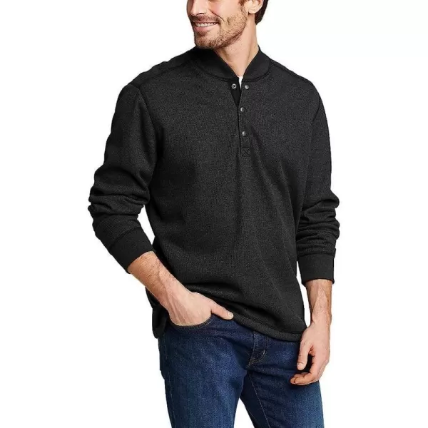 imageEddie Bauer Mens Faux ShearlingLined Thermal HenleyRegular Black