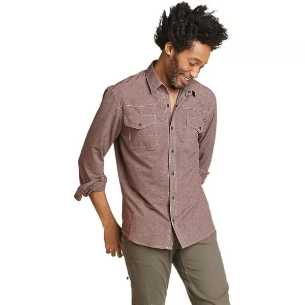 imageEddie Bauer Mens Front Range LongSleeve Chambray ShirtRegular Redwood