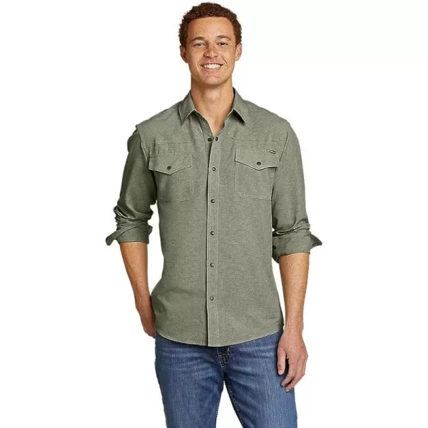 imageEddie Bauer Mens Front Range LongSleeve Chambray ShirtRegular Sprig