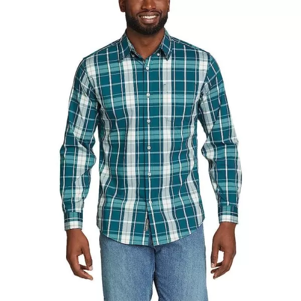 imageEddie Bauer Mens Getaway Flex LongSleeve ShirtRegular Dark Teal