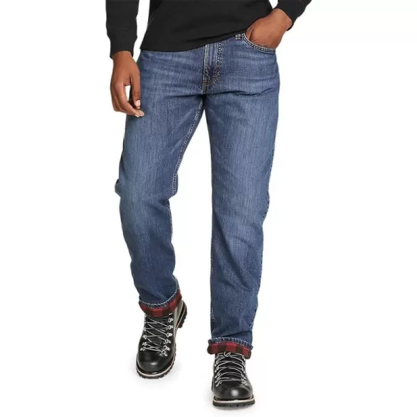 imageEddie Bauer Mens H2Low Flex FlannelLined JeansRegular Dk Meridian