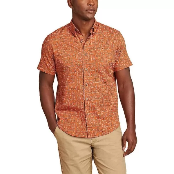 imageEddie Bauer Mens Kingston ShortSleeve Shirt  PatternRegular Amber
