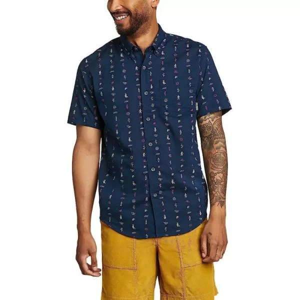 imageEddie Bauer Mens Kingston ShortSleeve Shirt  PatternRegular Dk Blue