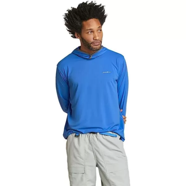 imageEddie Bauer Mens Marine Air UPF LongSleeve HoodieRegular Brilliant Blue