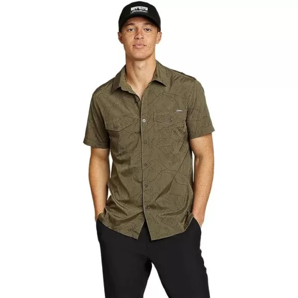 imageEddie Bauer Mens Mountain ShortSleeve Shirt  PrintRegular Evergreen