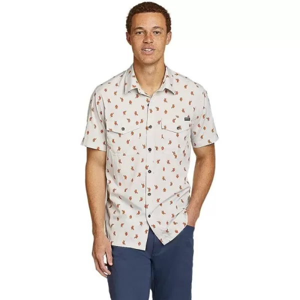 imageEddie Bauer Mens Mountain ShortSleeve Shirt  PrintRegular Lt Gray