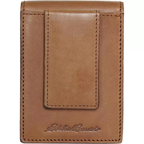 imageEddie Bauer Mens Outdoor Leather Front Pocket WalletMultiple Card Slots Magnetic Money Clip ID Window Brown One SizeEddie Bauer Mens Outdoor Leather Front Pocket WalletMultiple Card Slots Magnetic Money Clip ID Window Brown One Size