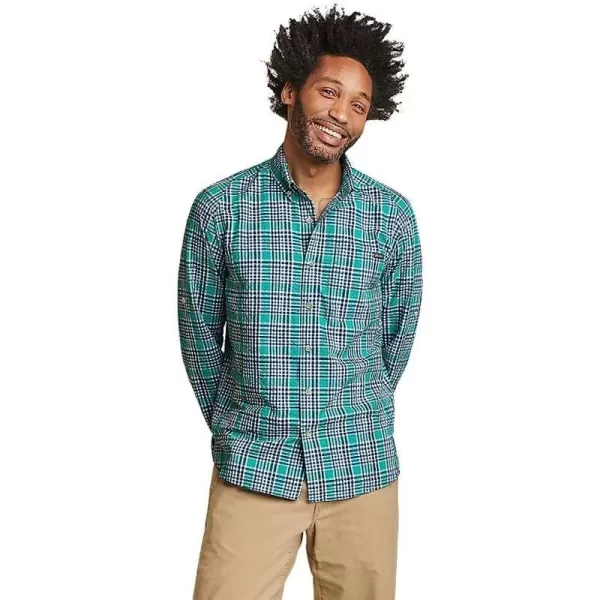 imageEddie Bauer Mens Pack It Seersucker LongSleeve ShirtRegular Turquoise