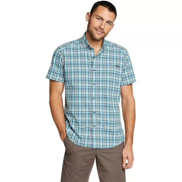 imageEddie Bauer Mens Pack It Seersucker ShortSleeve ShirtRegular Celadon