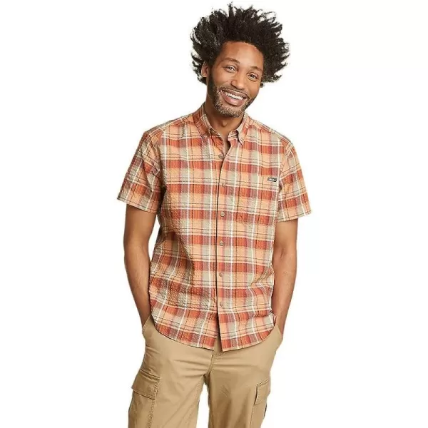 imageEddie Bauer Mens Pack It Seersucker ShortSleeve ShirtRegular Tangelo