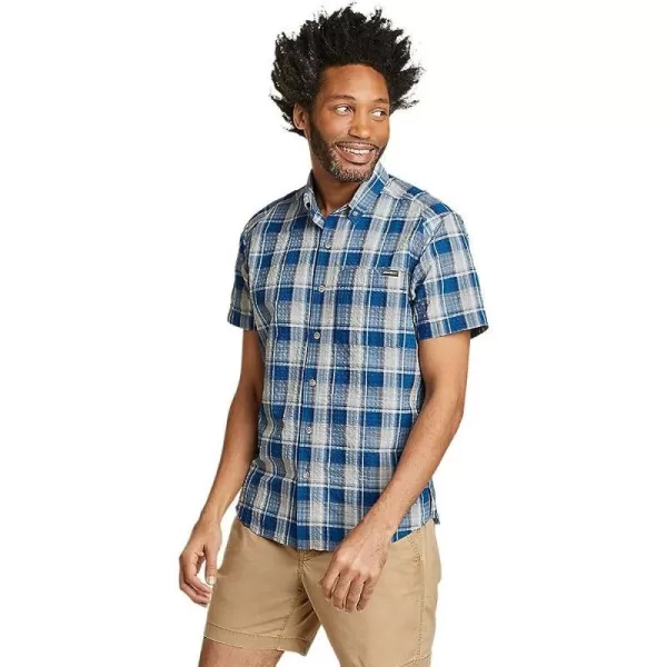 imageEddie Bauer Mens Pack It Seersucker ShortSleeve ShirtRegular True Blue