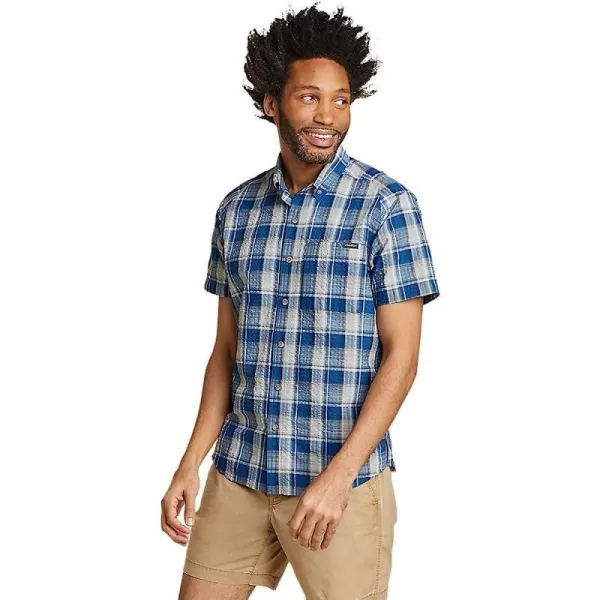 imageEddie Bauer Mens Pack It Seersucker ShortSleeve ShirtTall True Blue