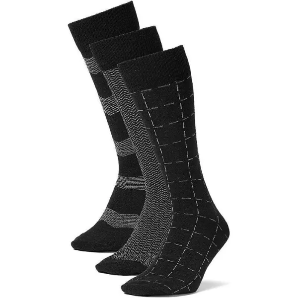imageEddie Bauer Mens Pattern Crew Socks  3 PackBlack