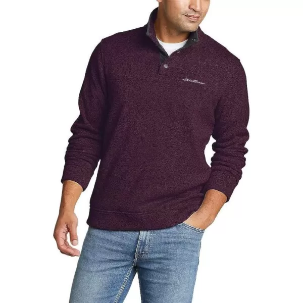 imageEddie Bauer Mens Radiator Fleece SnapFront PulloverEggplant