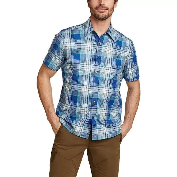 imageEddie Bauer Mens Rainier 20 ShortSleeve ShirtRegular Sea Blue