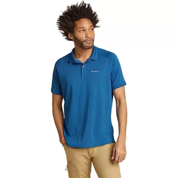 imageEddie Bauer Mens Resolution Pro ShortSleeve Polo 20Regular Pacific Blue